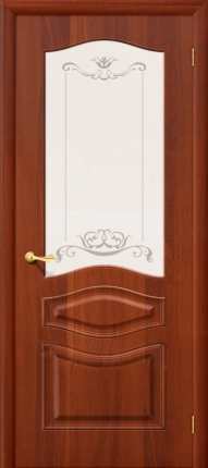 Межкомнатная дверь ПВХ Модена, остеклённая, итальянский орех