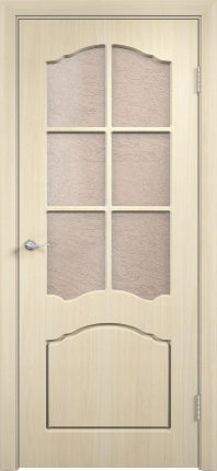 Межкомнатная дверь ПВХ Лилия, остеклённая, беленый дуб
