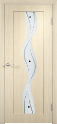 Межкомнатная дверь ПВХ Вираж, остеклённая, беленый дуб