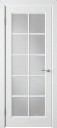 Межкомнатная дверь Гланта, остеклённая, белый