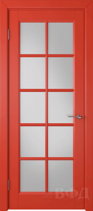 Межкомнатная дверь Гланта, остеклённая красный
