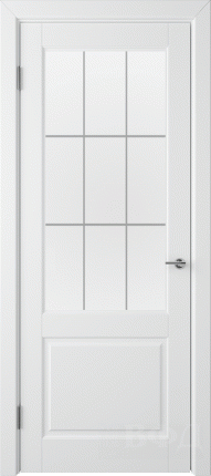 Межкомнатная дверь Доррен, остеклённая, белый