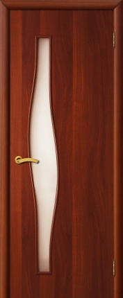 Межкомнатная дверь Волна, остеклённая, итальянский орех