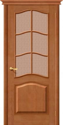 Межкомнатная дверь М 7,решетка, остеклённая, светлый лак