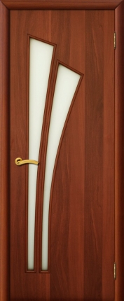 Межкомнатная дверь Ветка, остеклённая, итальянский орех