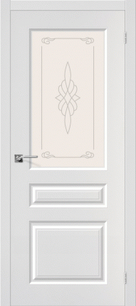 Межкомнатная дверь ПВХ Статус-15, остеклённая, белый