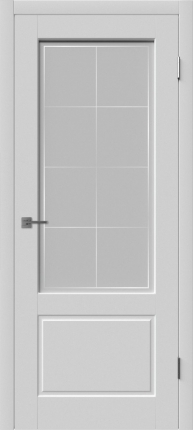 Межкомнатная дверь Шеффилд, остеклённая, светло-серый