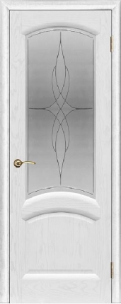 Межкомнатная дверь Лаура, остеклённая, ясень жемчуг