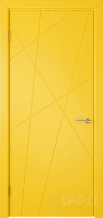 Межкомнатная дверь Флитта, глухая, желтый